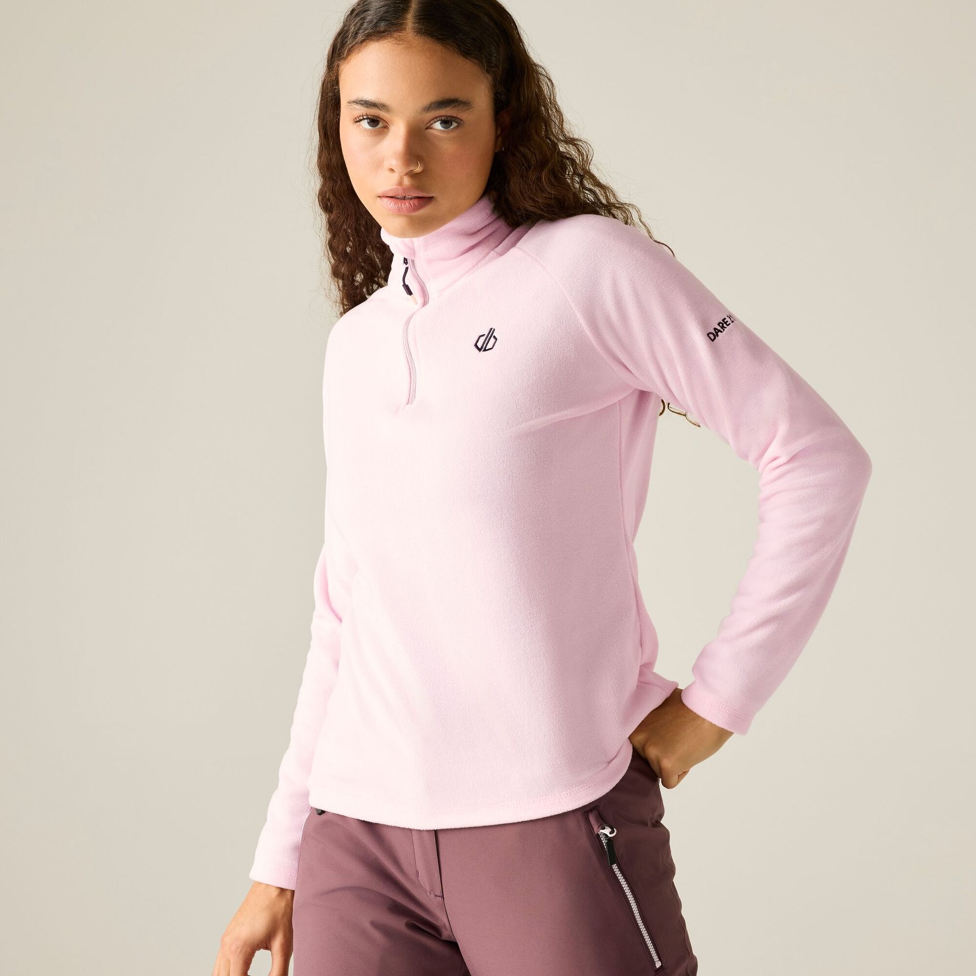 Dare 2b Bluza damska z suwakiem 1/4 Freeform II Różowy, Rozmiar: 34