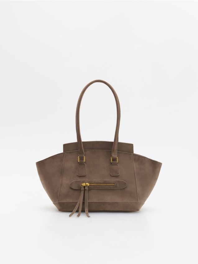 Reserved - Torebka shopper - beżowy