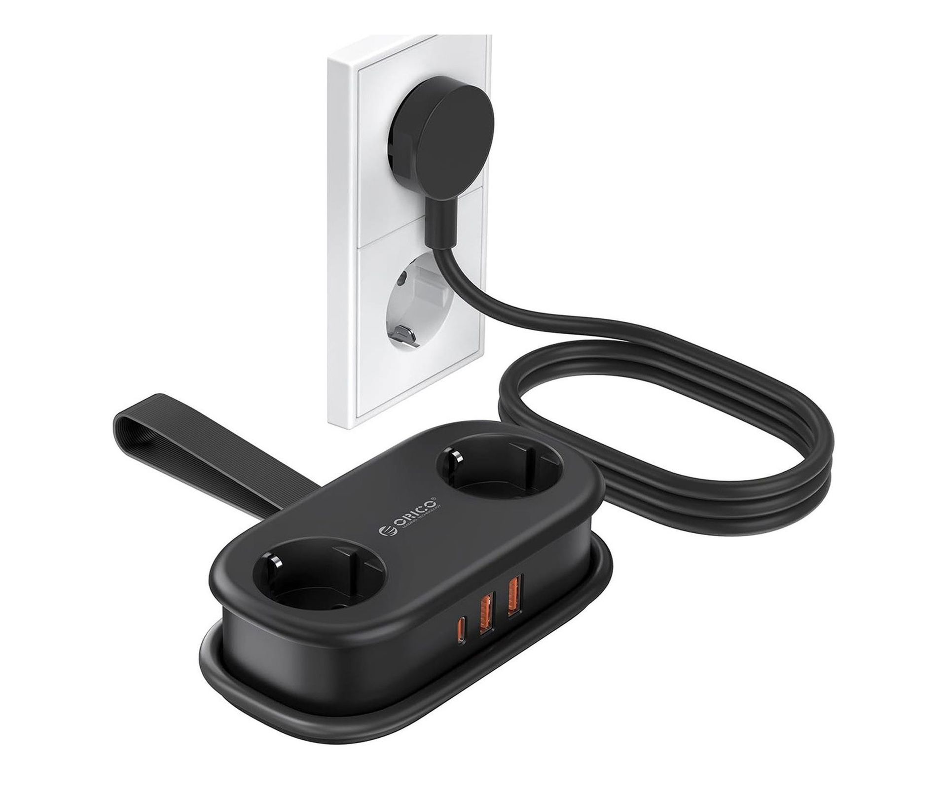 Orico Listwa zasilająca 2xSchuko, 2xUSB-A, USB-C, 1,5m , czarna AP3-2A2U1C-PRO-EU-BK
