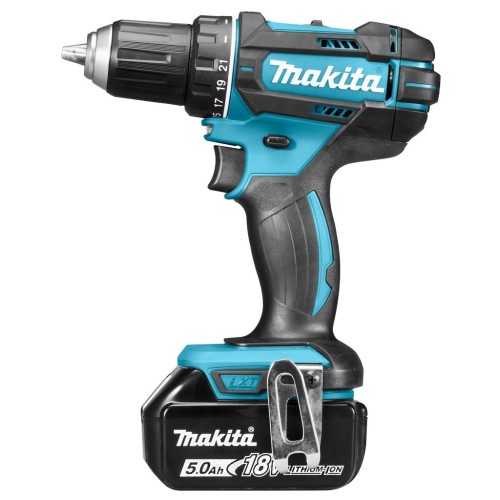 Makita Wiertarko-wkrętarka akumulatorowa, 18 V, 2x 5,0 Ah Li-ion, 62/36 Nm, 1,7kg, LED 4395487