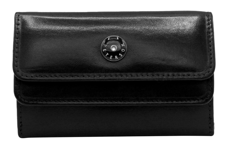 Portfelik Uniwersalny Średnia Sakieweczka Skórzana Peterson MARS CZARNY Skóra Naturalna RFID PTN 27074 13 x 9 x 2 [cm]