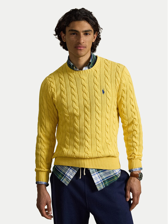 Polo Ralph Lauren Sweter 710775885549 Żółty Regular Fit