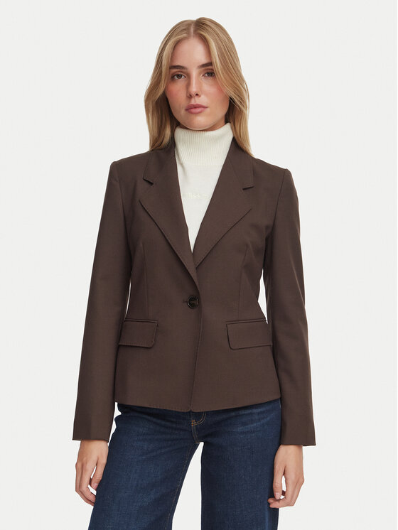 Marella Marynarka Rive 2623046101 Brązowy ciemny Regular Fit