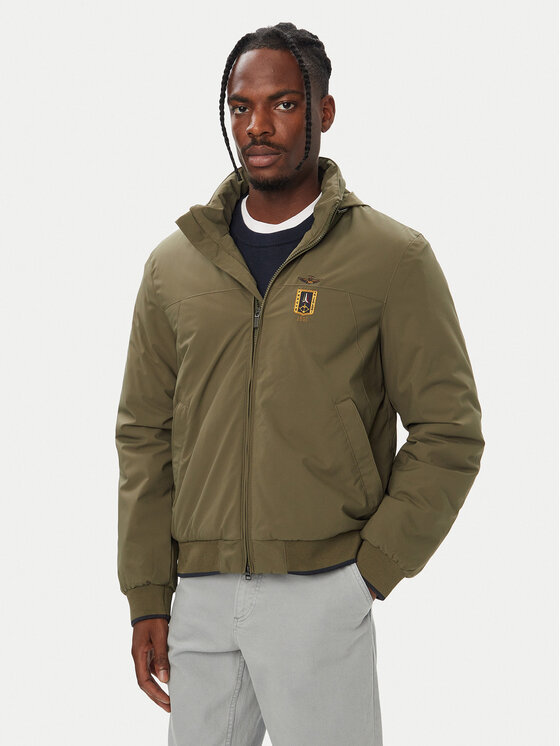 Aeronautica Militare Kurtka przejściowa 262AB3084UCT04374 Khaki Regular Fit