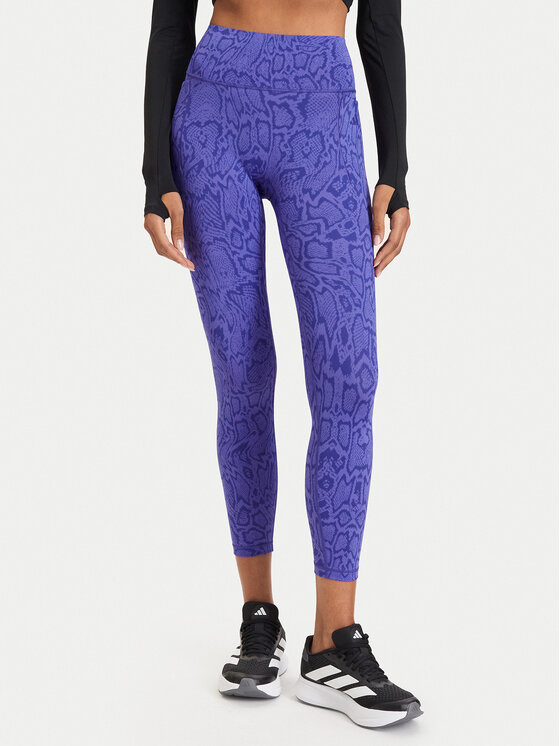 adidas Legginsy Optime Primelift Snake KQ8312 Fioletowy