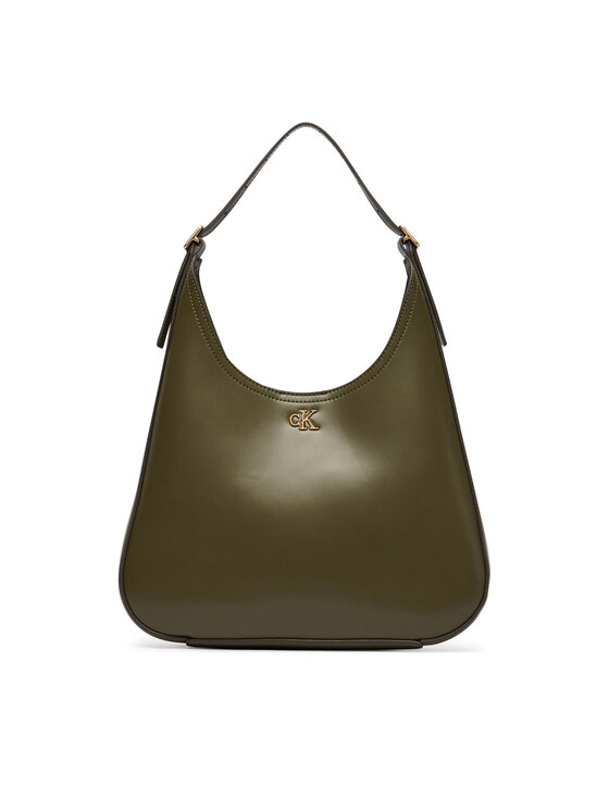 Calvin Klein Torebka Ck Medium Shoulder Bag LV04F3522G Zielony ciemny