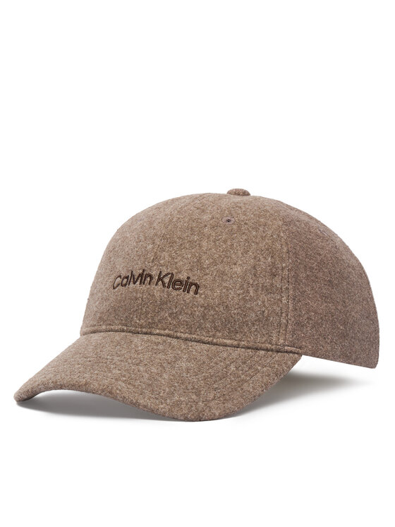Calvin Klein Czapka z daszkiem Embroidered Titlecase Logo Felt LV04D5131G Brązowy