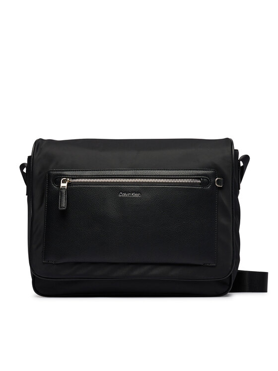 Calvin Klein Torebka Ssnl Raised Logo Flap Messenger LV04D3501G Czarny