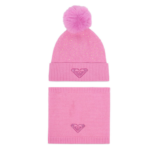 Komplet czapka i komin Roxy CEO-ROXY_ACCCS_08_AW2025 Różowy