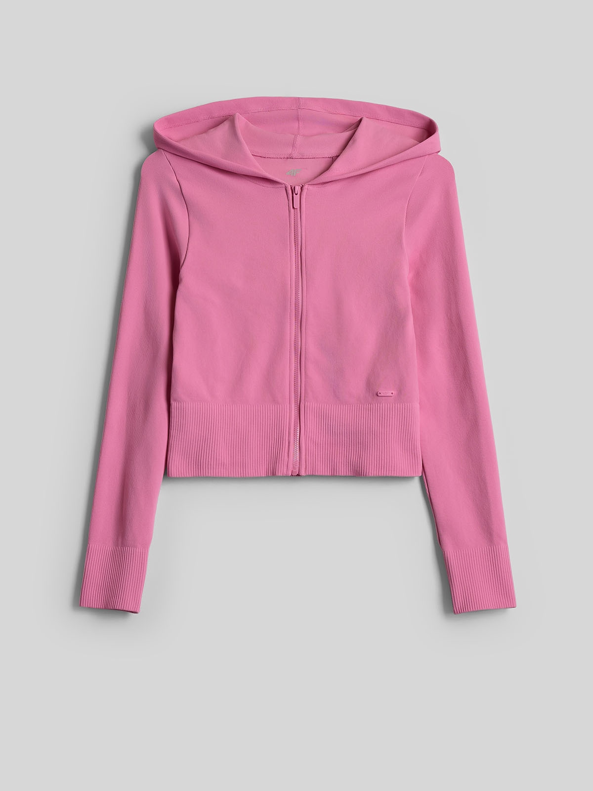 4F Bluza dresowa slim z kapturem damska - różowa XS/S