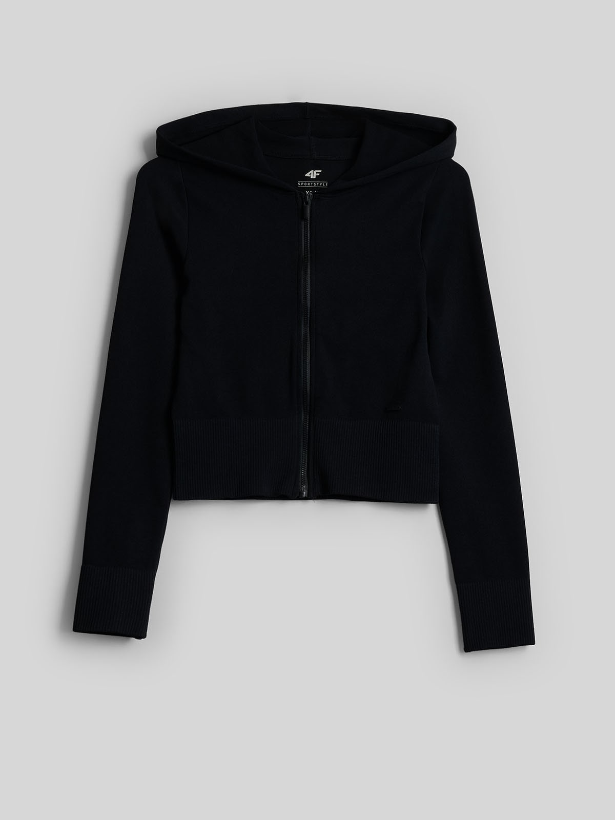 4F Bluza dresowa slim z kapturem damska - czarna XS/S