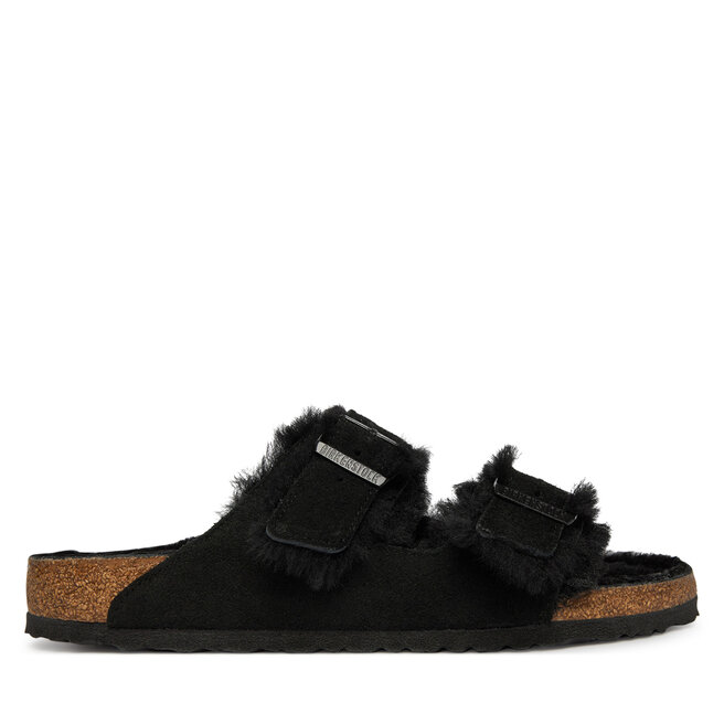 Klapki Birkenstock Arizona Shearling 752661 Czarny