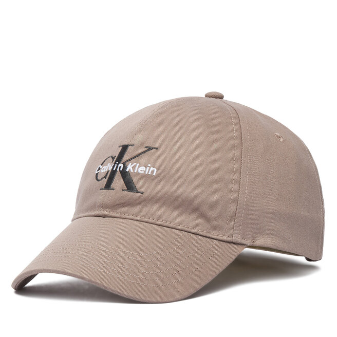 Czapka z daszkiem Calvin Klein Monologo Embroidery Baseball Cap LV04G5004G Beżowy