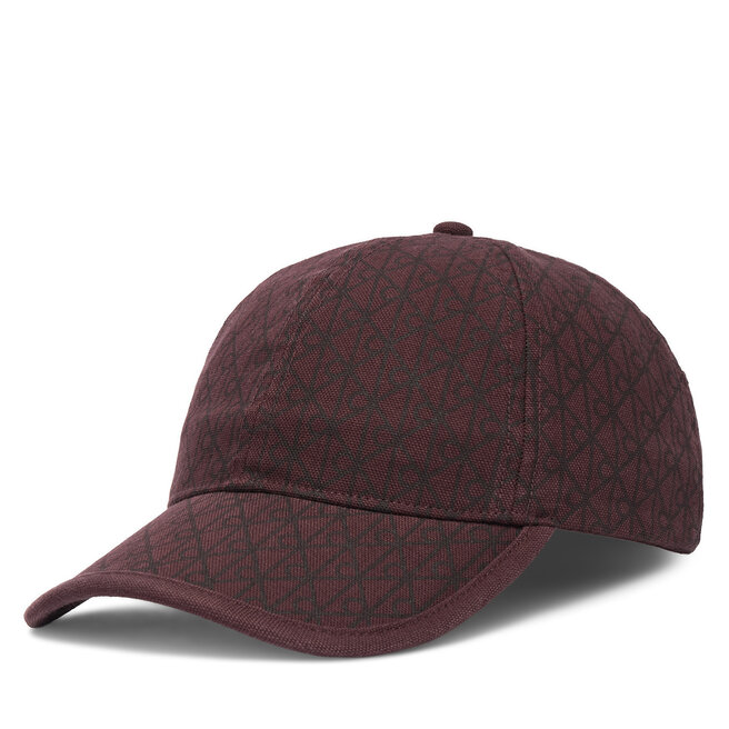 Czapka z daszkiem Calvin Klein Emblem Print W Leather Patch Cap LV04F5036G Bordowy