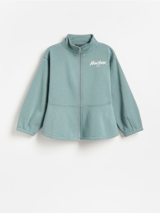 Reserved - Bluza z baskinką - zielony