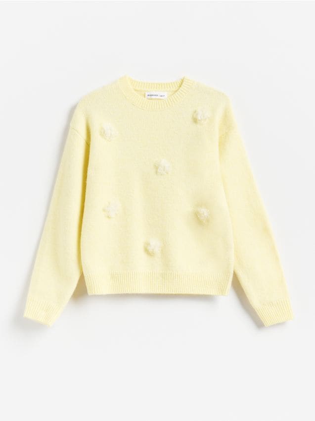 Reserved - Sweter z domieszką wełny - jasnożółty