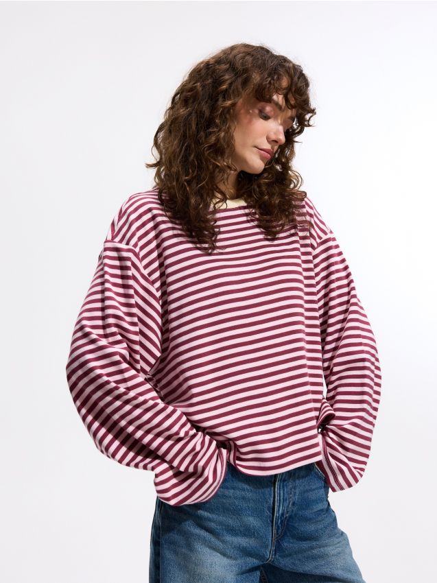 Reserved - Bawełniana bluza oversize - wielobarwny