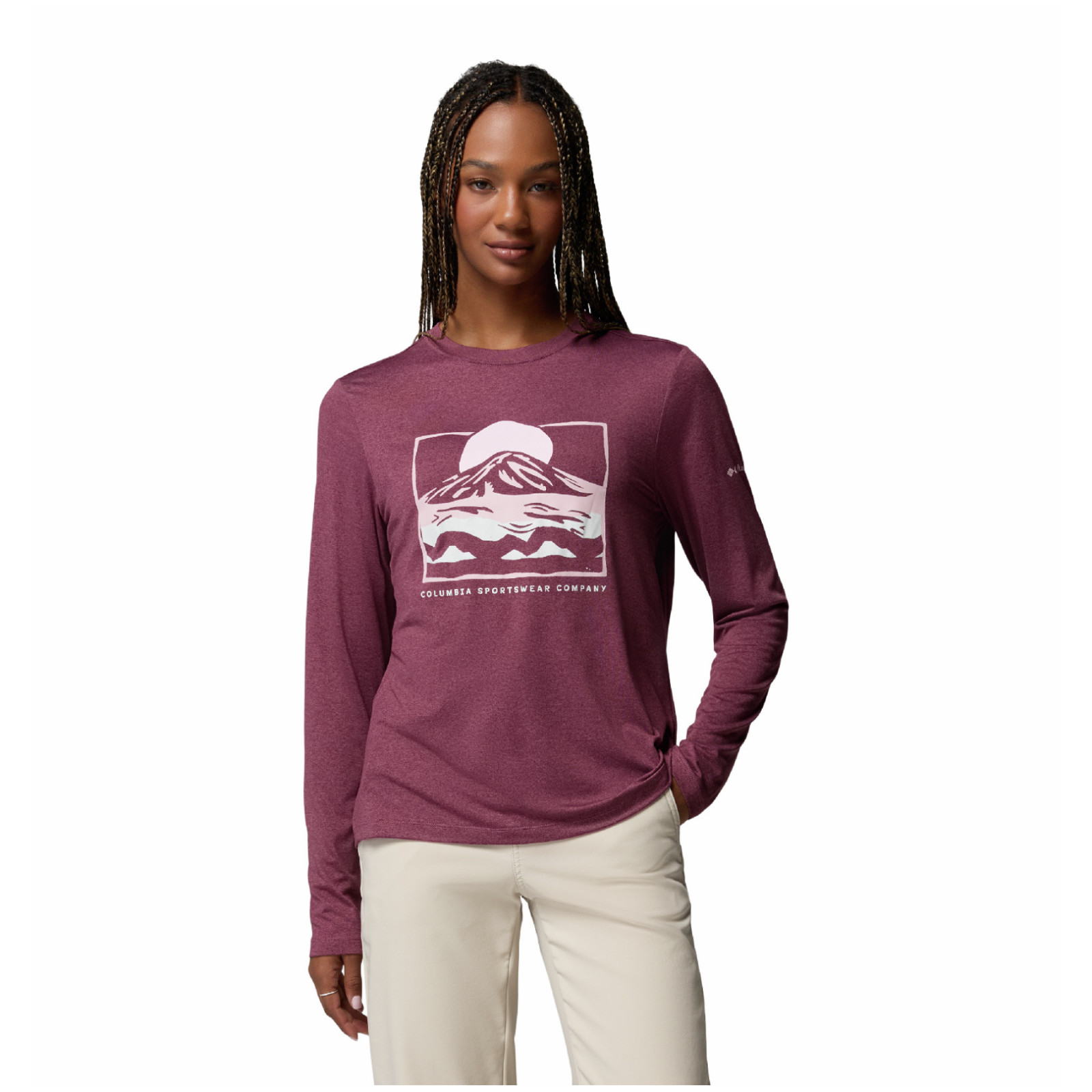 Koszulka damska Columbia Parsons Point™ Ls Graphic Tee Rozmiar: M / Kolor: fioletowy