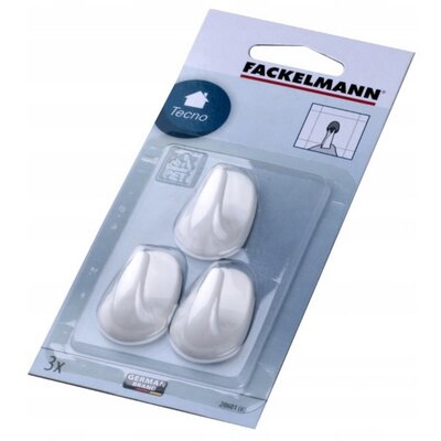 Fackelmann Haczyki owalne białe 4cm 3 szt 20601