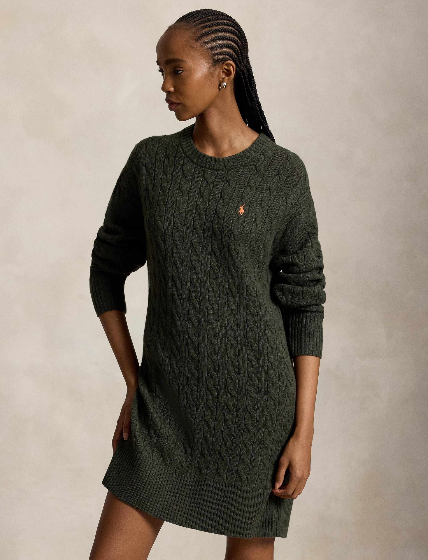 POLO RALPH LAUREN Wełniana sukienka z dodatkiem kaszmiru