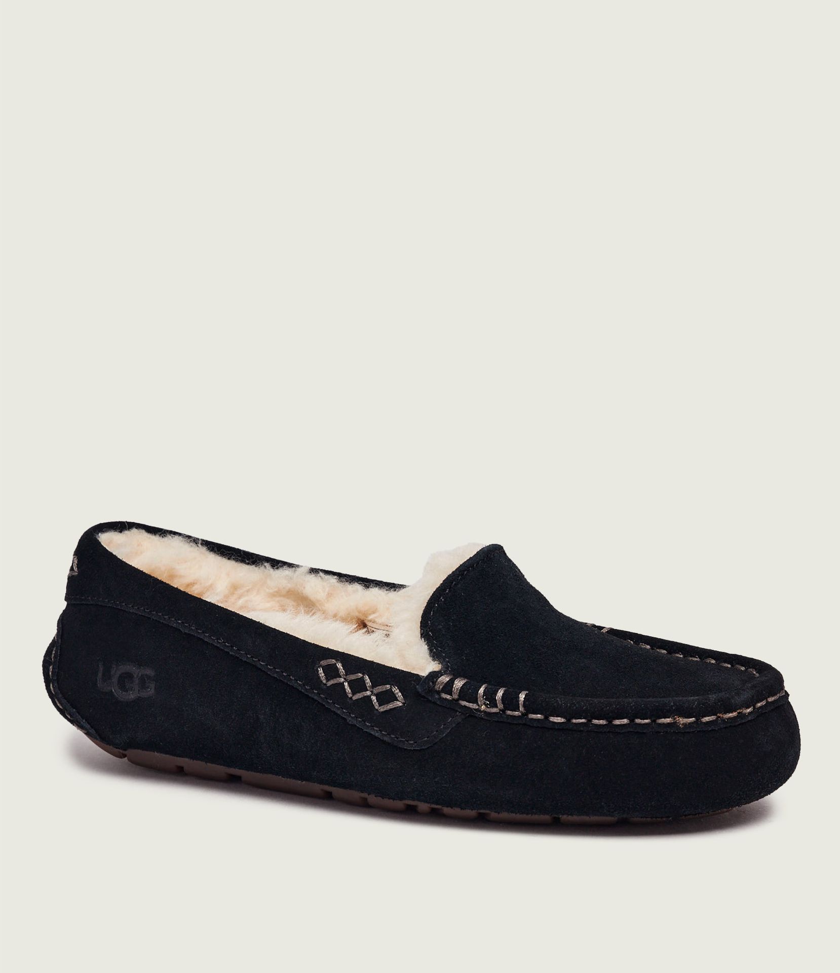 UGG Ocieplane obuwie domowe Ansley shearling zamsz z dodatkiem wełny