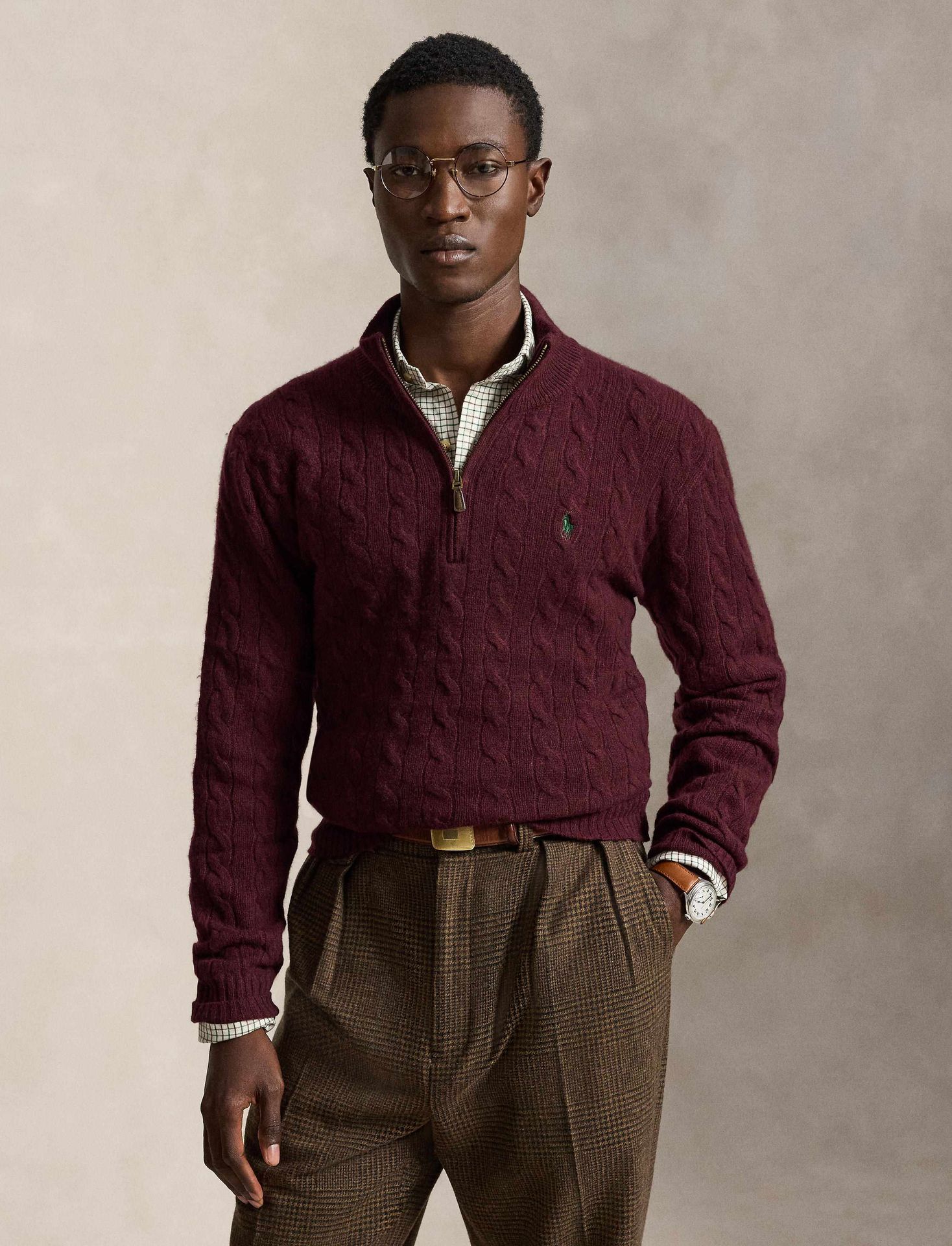 POLO RALPH LAUREN Wełniany sweter Regular Fit z dodatkiem wełny