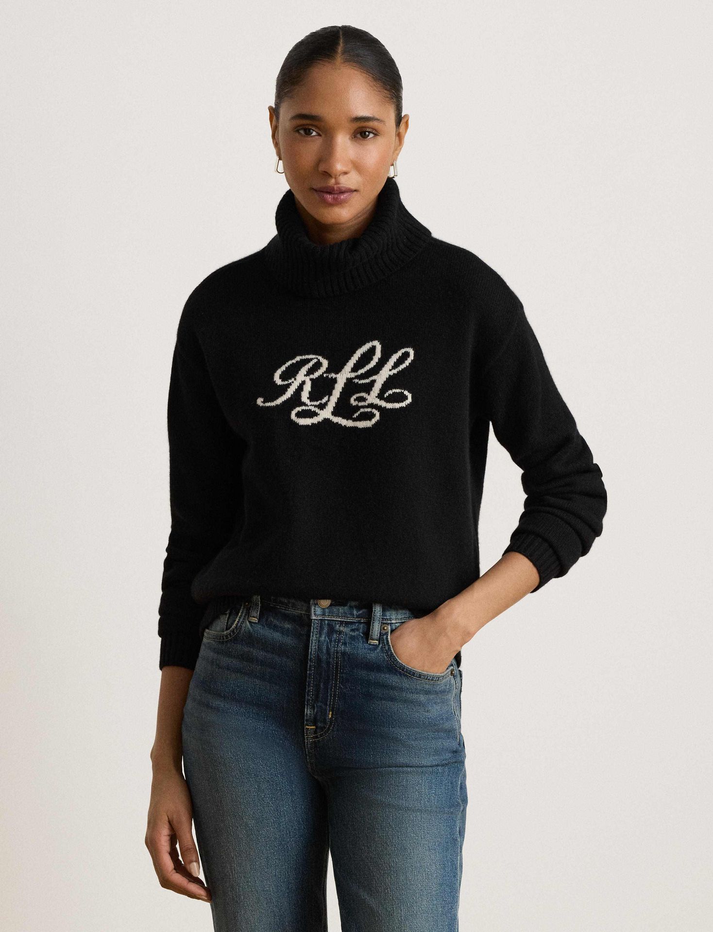 LAUREN RALPH LAUREN Kaszmirowy golf Jarmani Loose fit