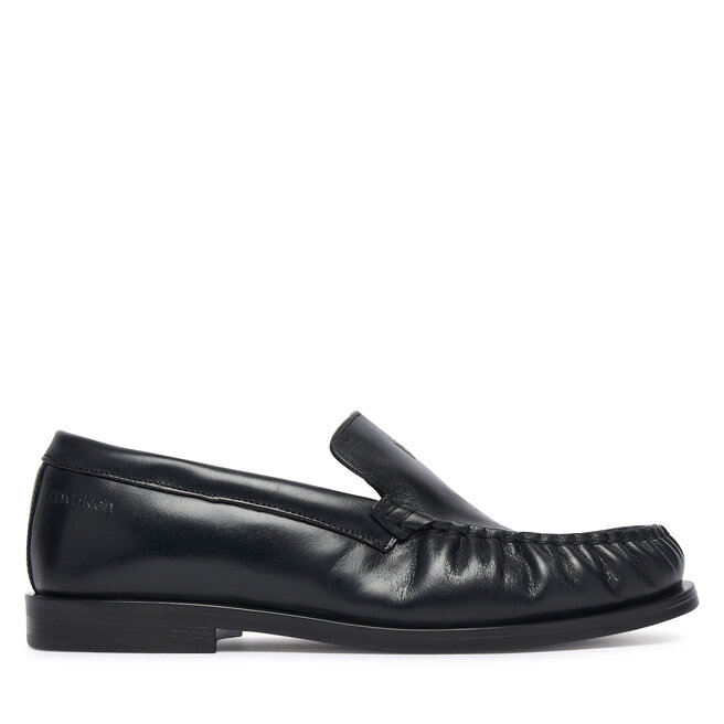 Mokasyny Calvin Klein Round Essential Loafer Lth HW0HW03195 Czarny