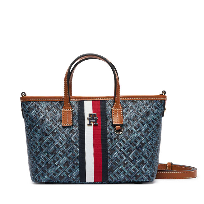 Torebka Tommy Hilfiger Th Monoplay Mini Tote Corp AW0AW19177 Granatowy