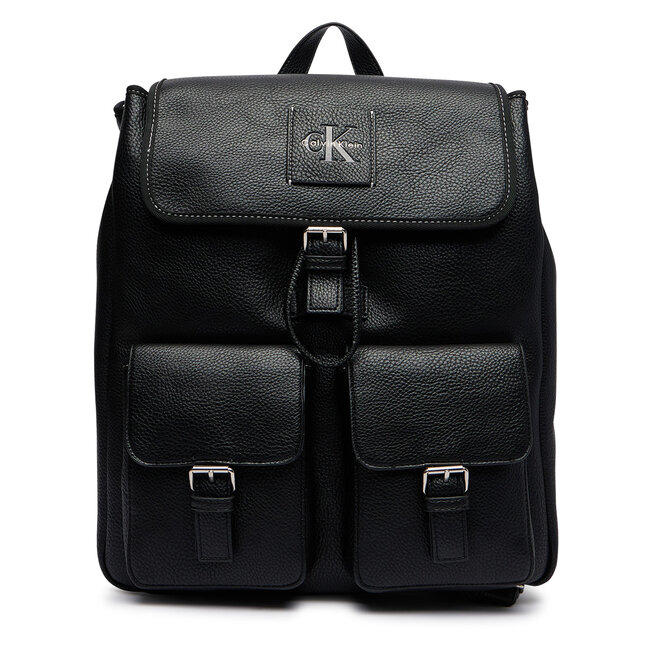 Plecak Calvin Klein Bold Pebble Flap Backpack LV04D3565G Czarny