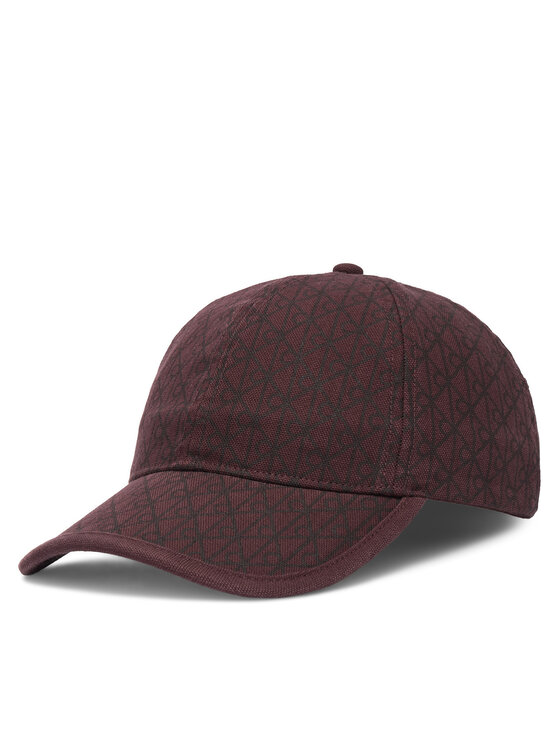 Calvin Klein Czapka z daszkiem Emblem Print W Leather Patch Cap LV04F5036G Bordowy