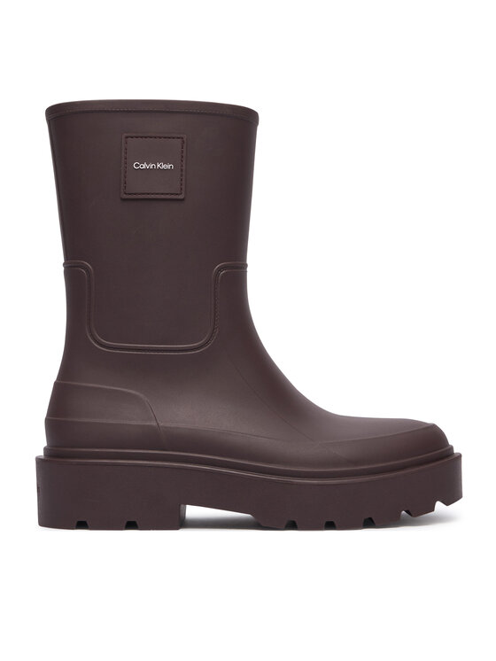Calvin Klein Kalosze Rainboot Rubber HW0HW03179 Brązowy ciemny