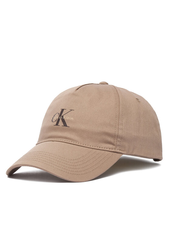 Calvin Klein Czapka z daszkiem Monologo Printed Baseball Cap LV04G5032G Beżowy