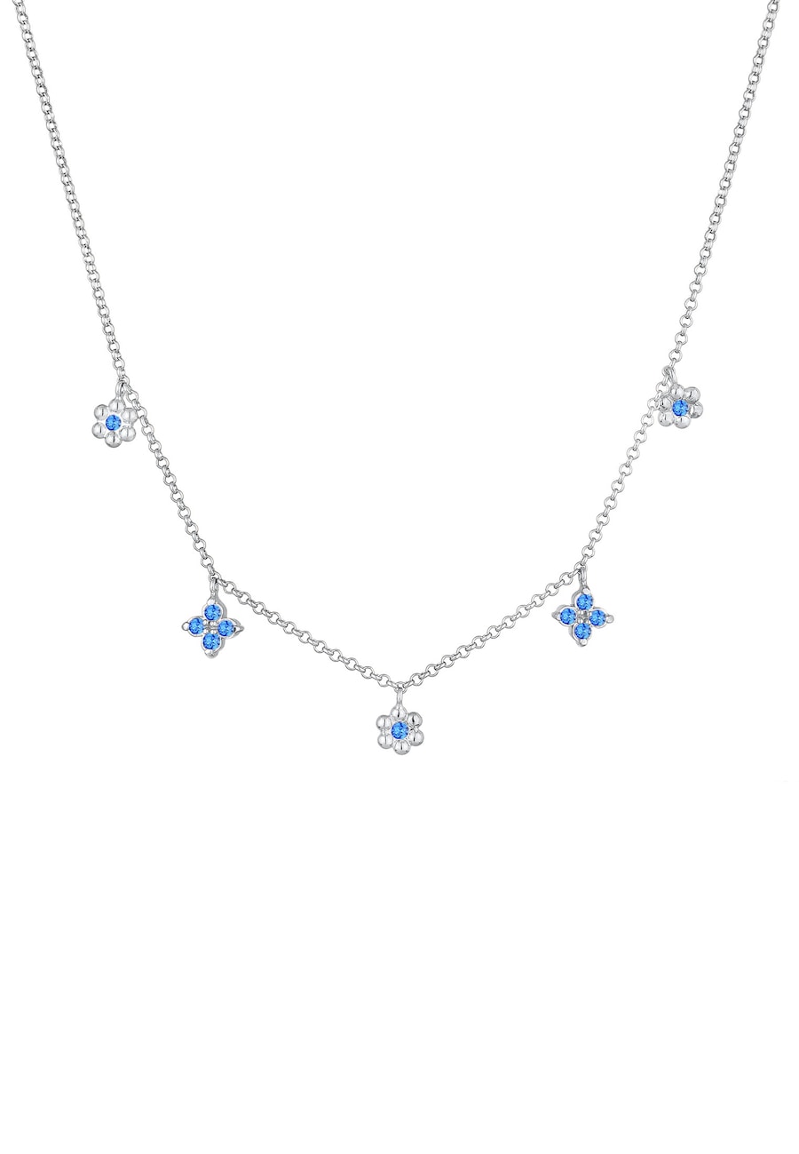Elli Dziecięcy wisiorek kwiatek z kryształkami ze srebra próby 925 Sterling Silver Naszyjniki 1 ct Damski