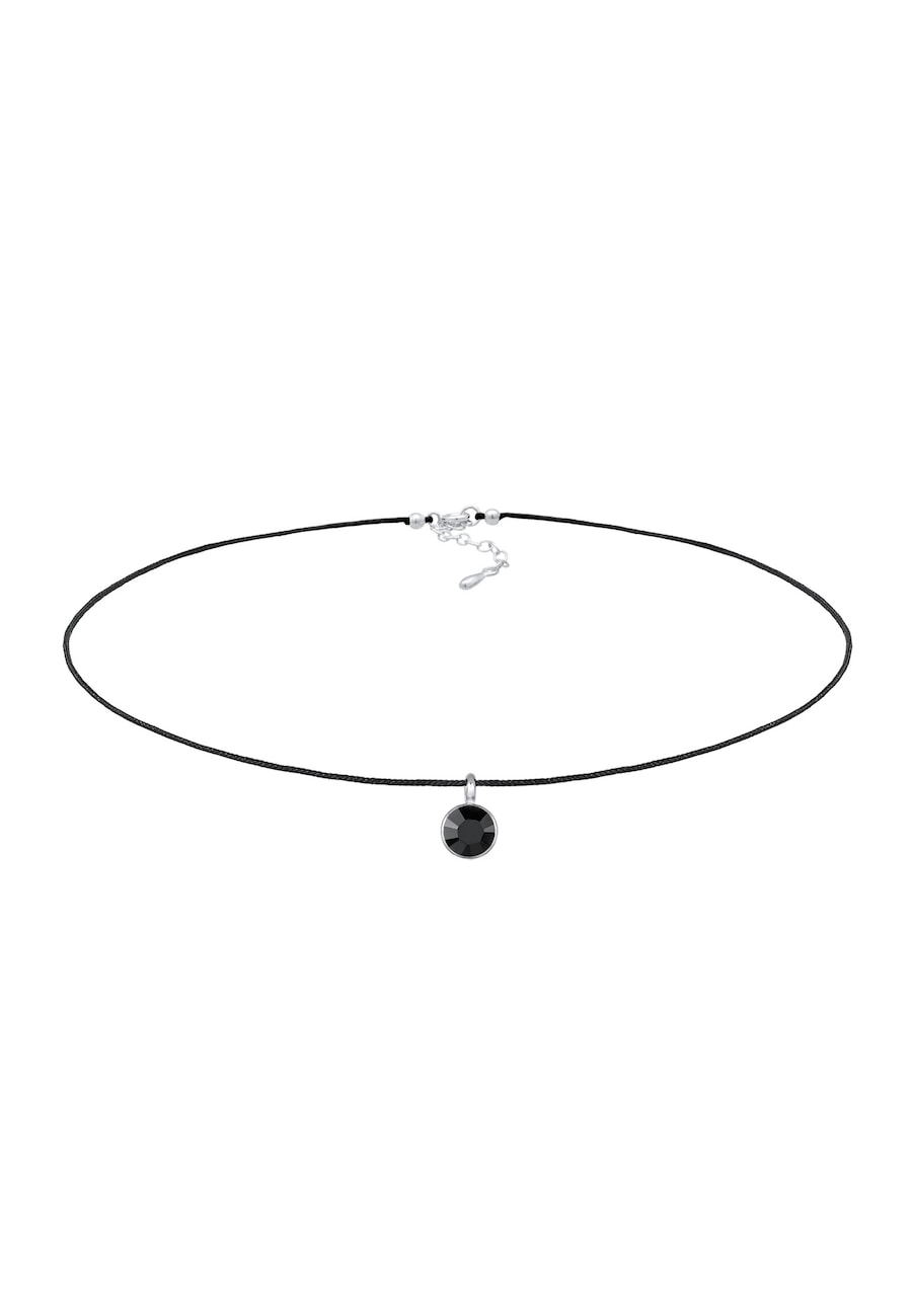 Elli Damski choker nylonowy z kryształem ze srebra próby 925 Naszyjniki 1 ct