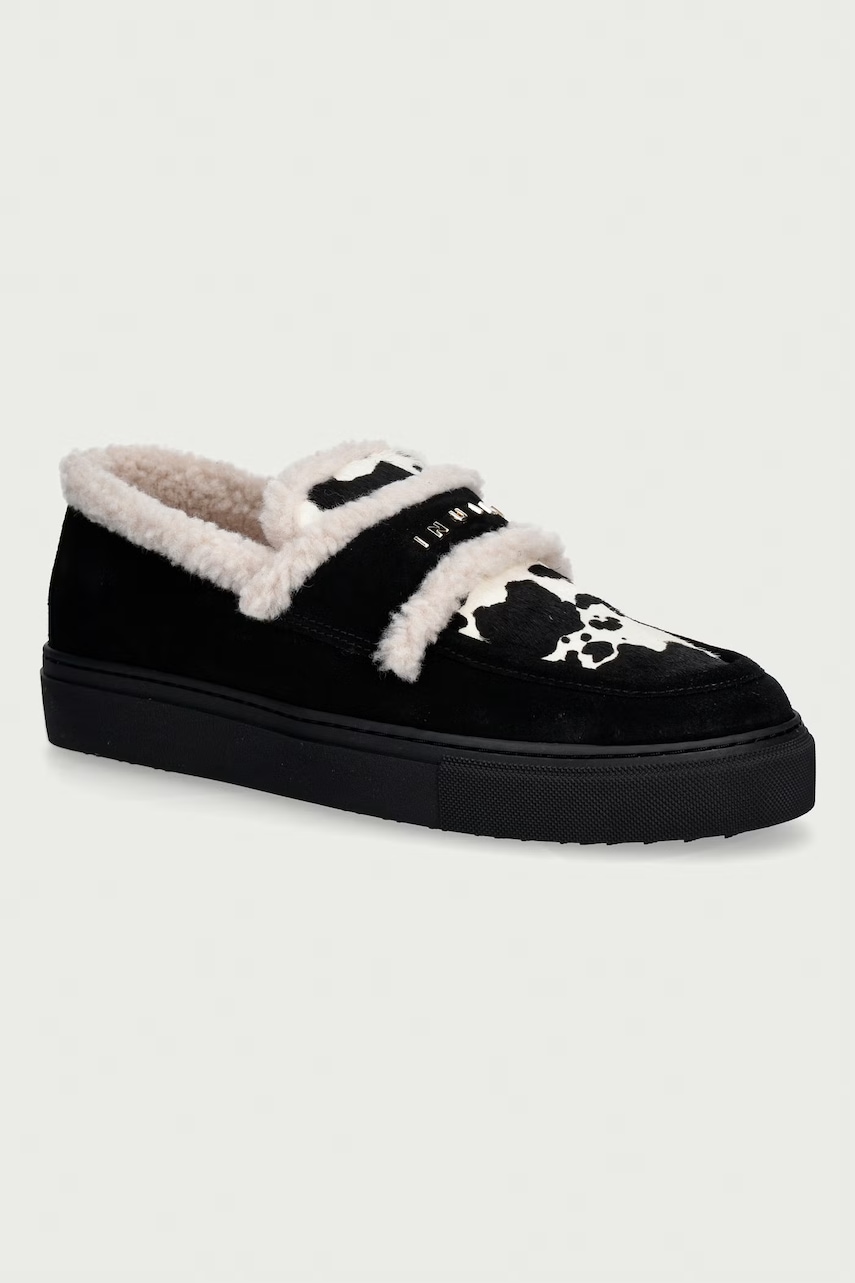 Inuikii Shearling Print mokasyny damskie skórzane