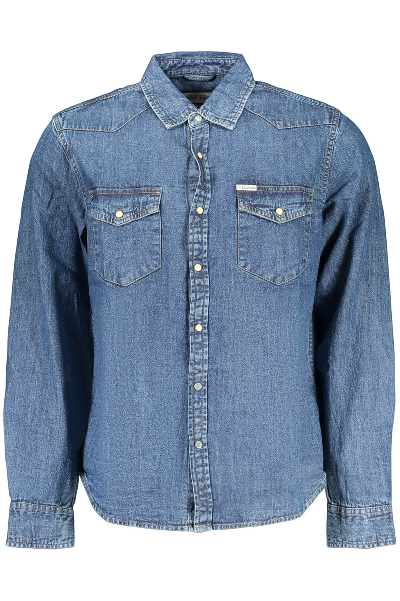 Koszula męska z długim rękawem Guess Jeans, niebieska