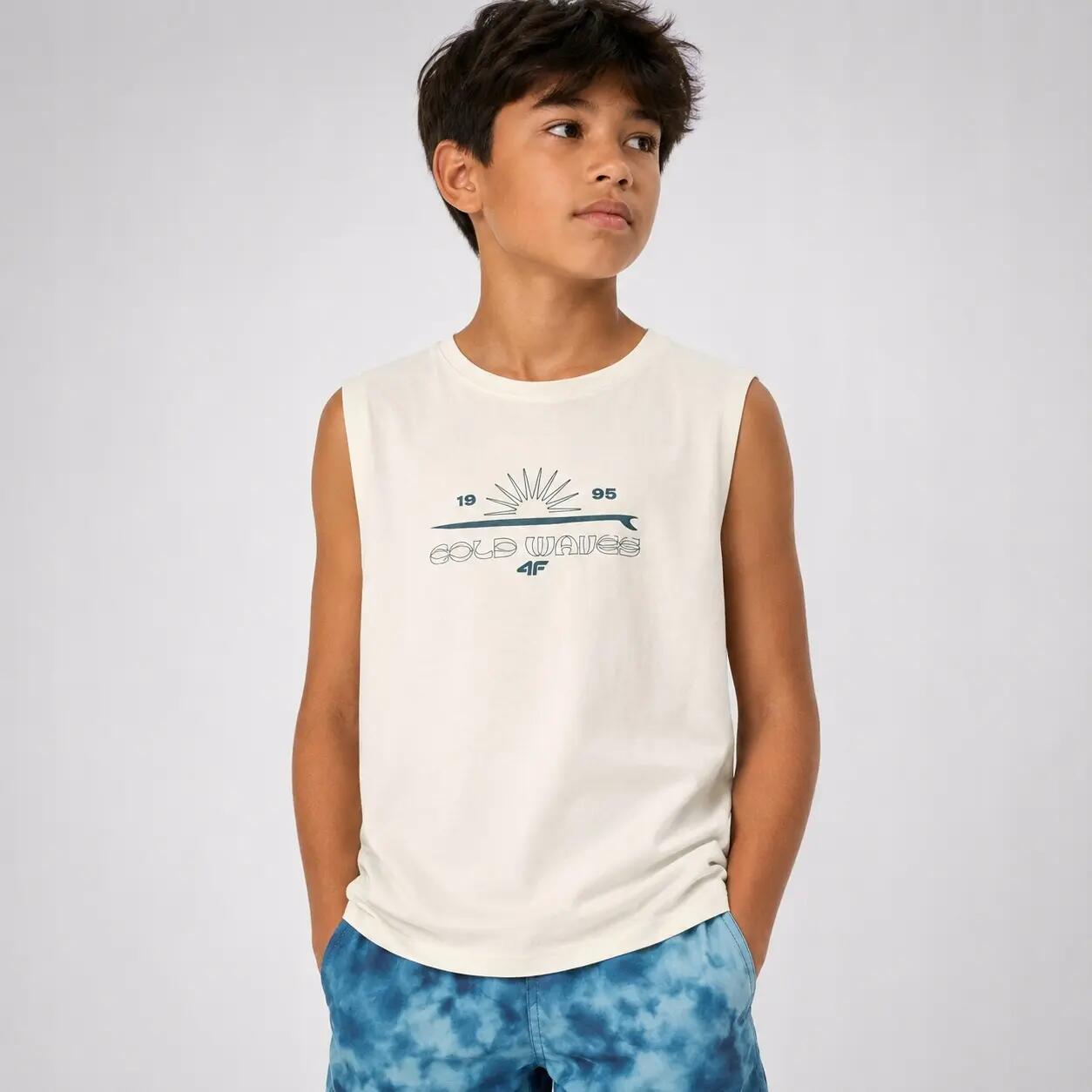 KOSZULKA CHŁOPIĘCA 4F T-SHIRT M163 BEZRĘKAWNIK