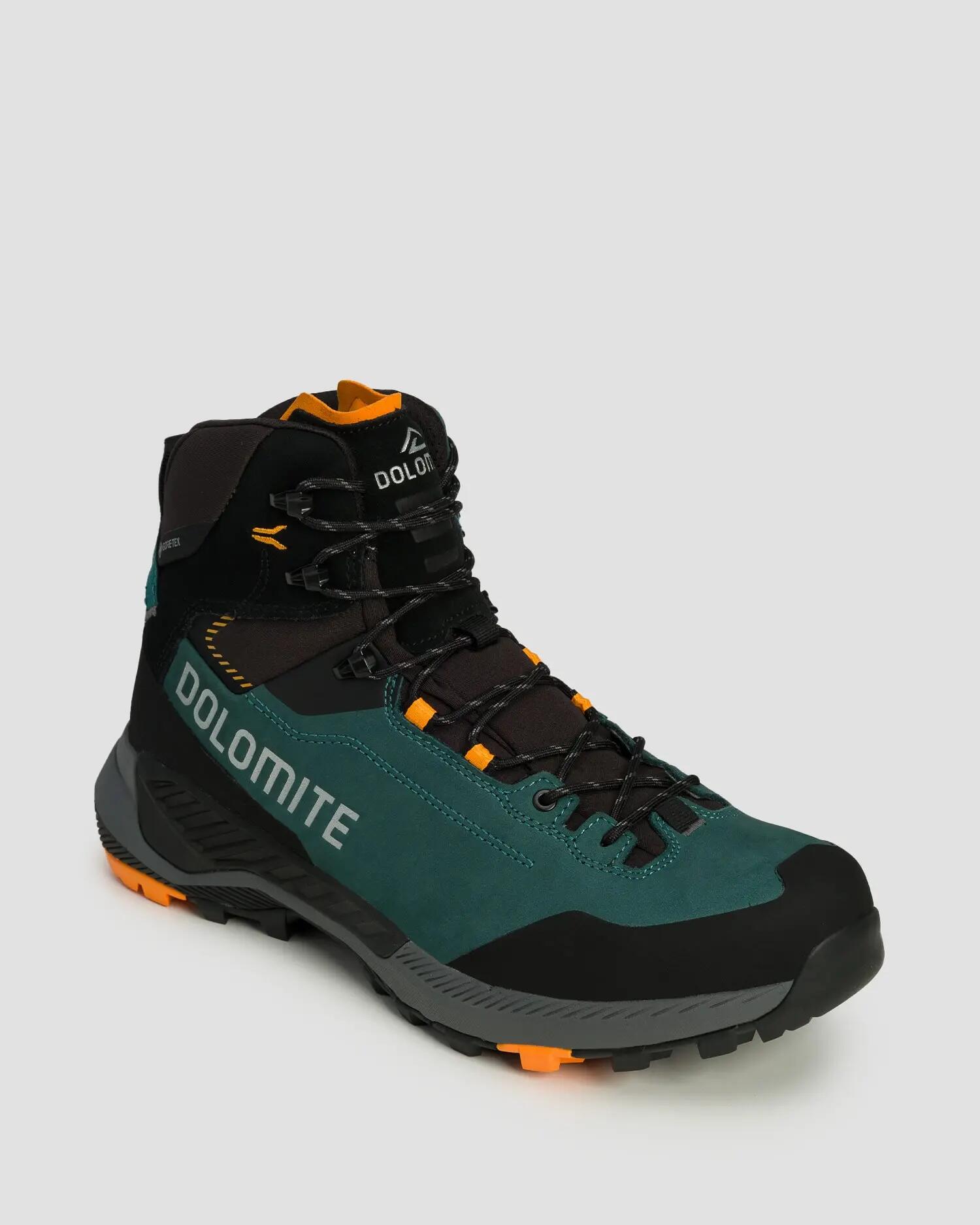 Buty męskie Dolomite M'S Vernale Leather High Gtx DEEP GREEN-ELECTRIC ORANGE