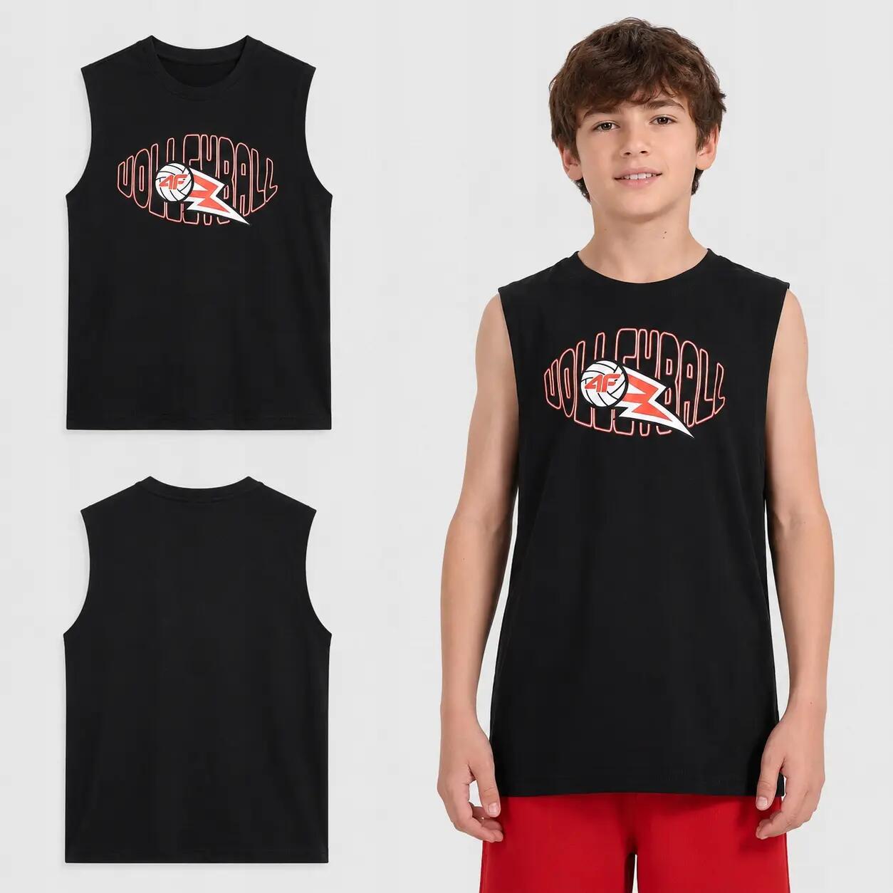 T-SHIRT CHŁOPIĘCY 4F KOSZULKA BEZ RĘKAWÓW