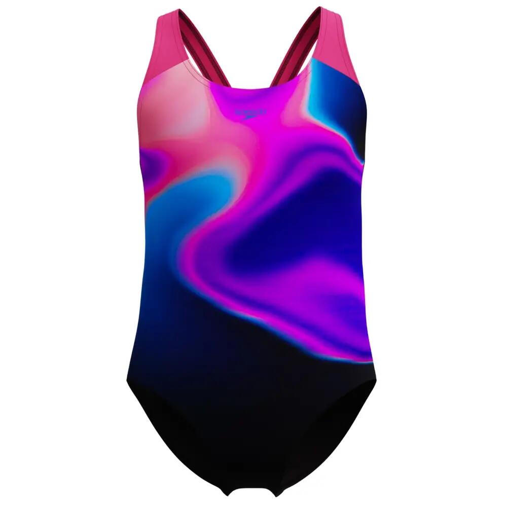 Speedo Meisjes Badpak Sprint Splashback Zwart/Roze