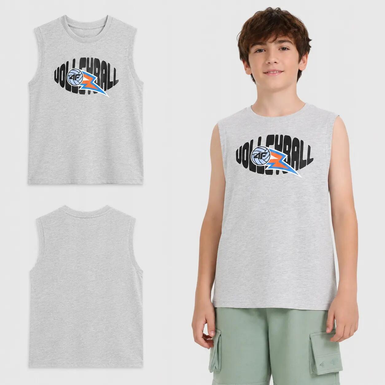 T-SHIRT CHŁOPIĘCY 4F KOSZULKA BEZ RĘKAWÓW