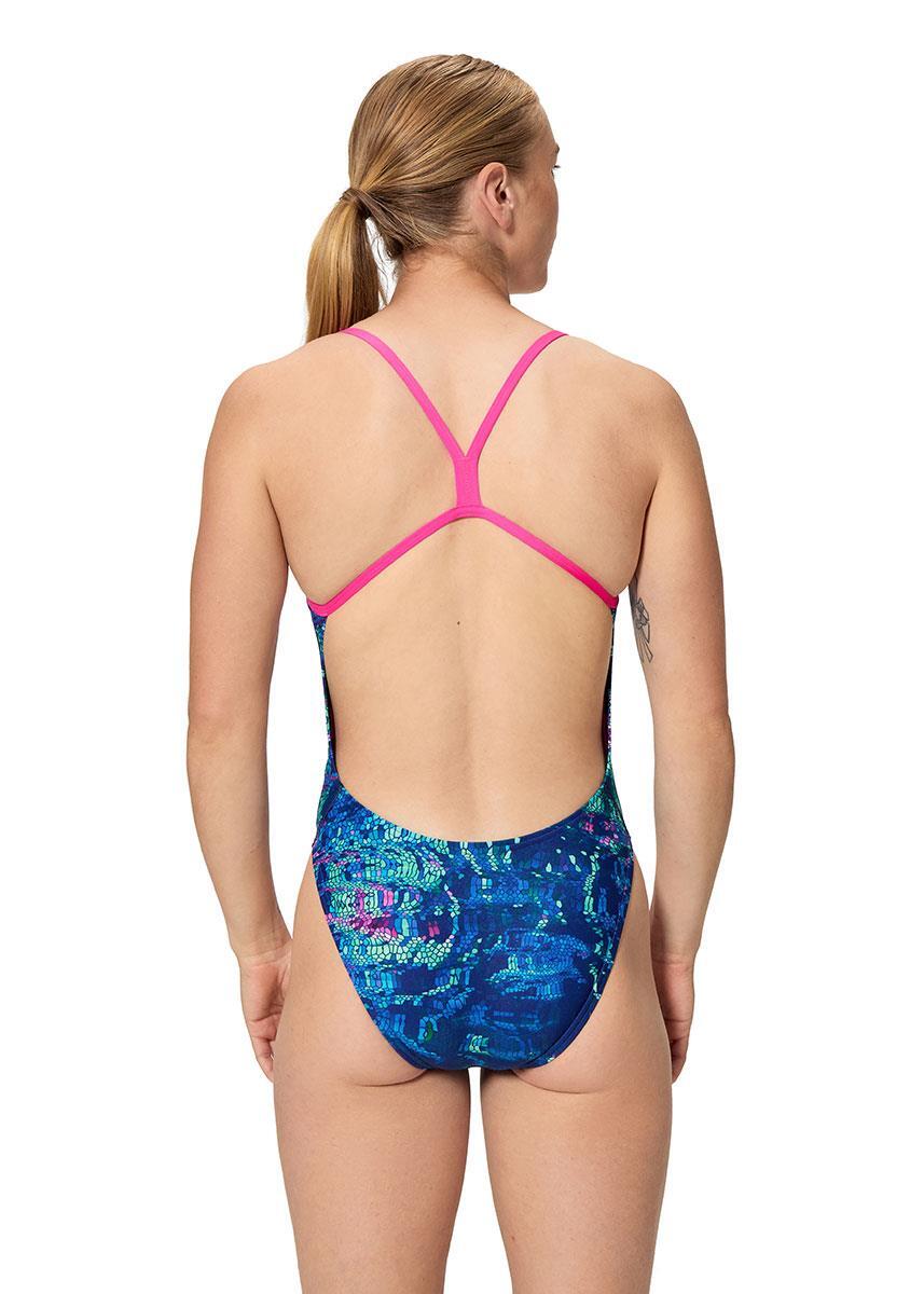Damski 1-częściowy kostium kąpielowy z nadrukiem Speedo V-Back 2.0