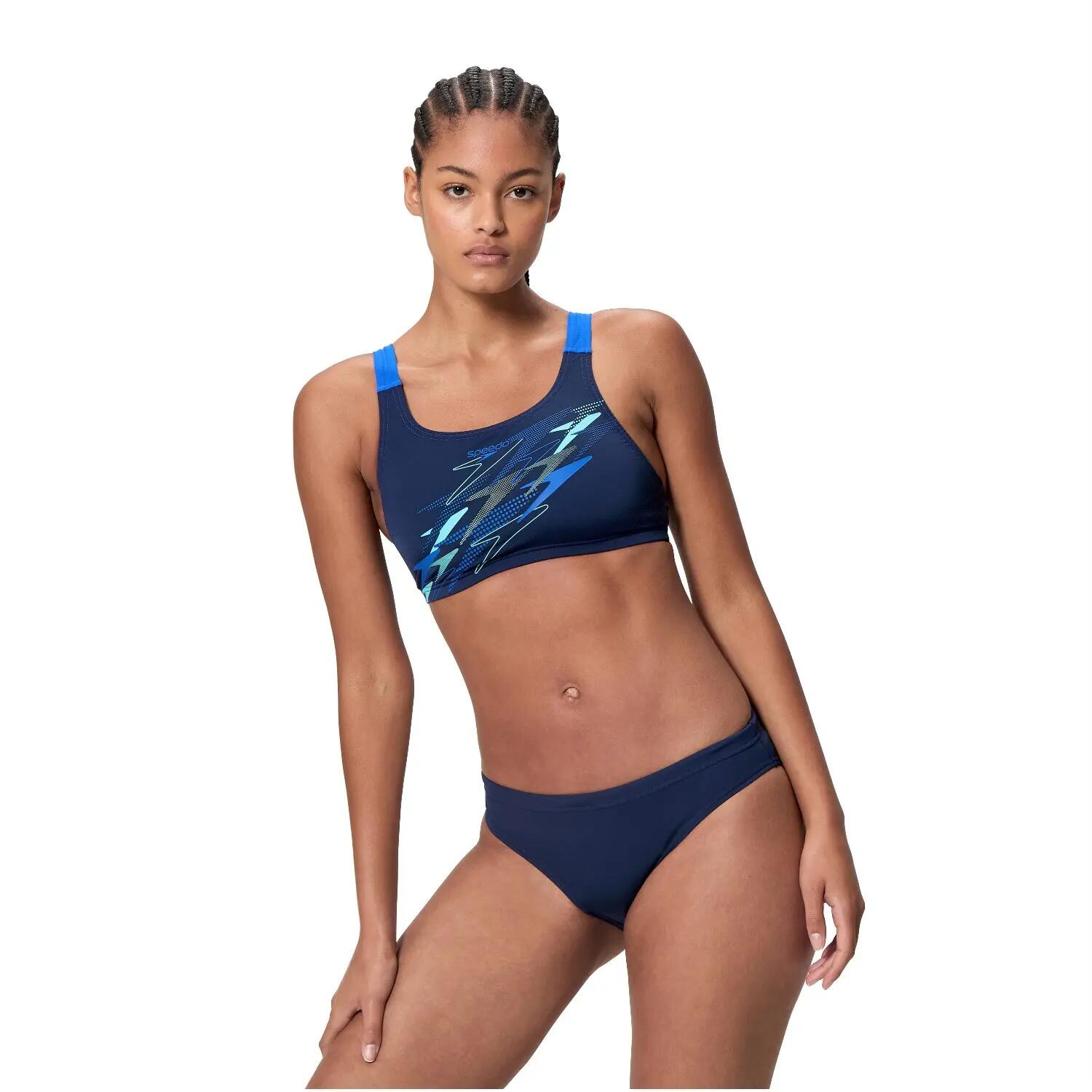 Speedo Dames Bikini Medley Logo V-Back Marine/Blauw