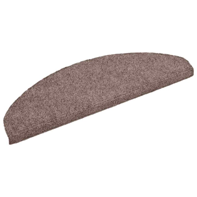 Maty na schody samoprzylepne 15 szt. 65x21x4 cm jasnobrązowe półokrągłe duże