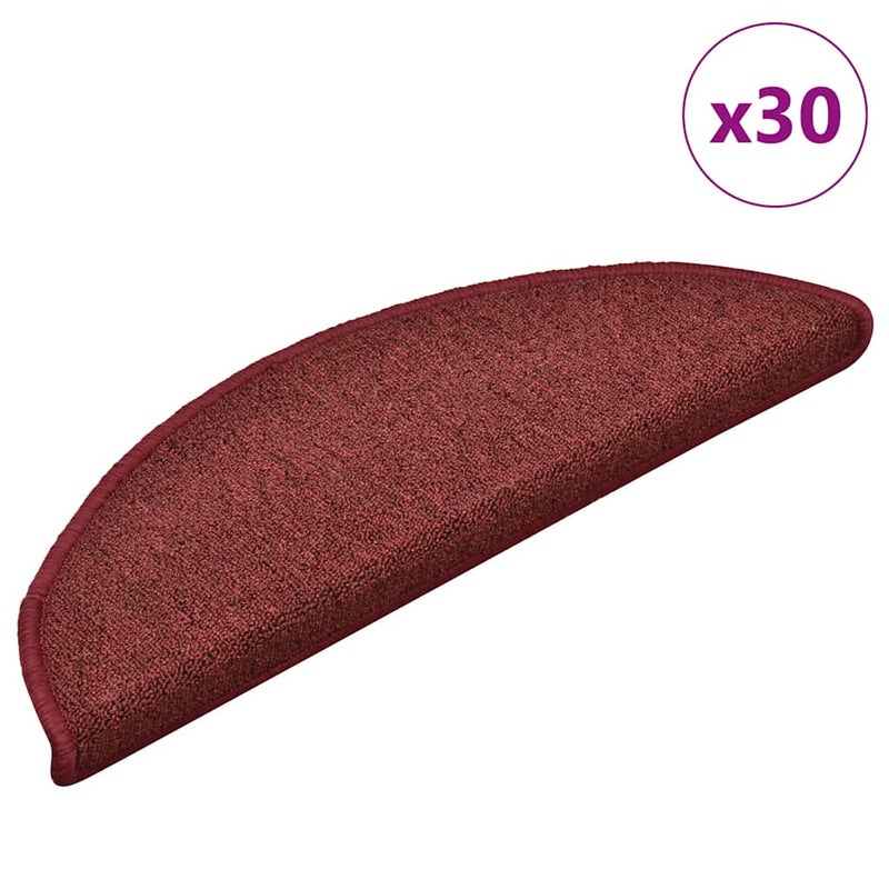 Maty na schody 30 szt. 56x17x3 cm Bordeaux Półokrągłe
