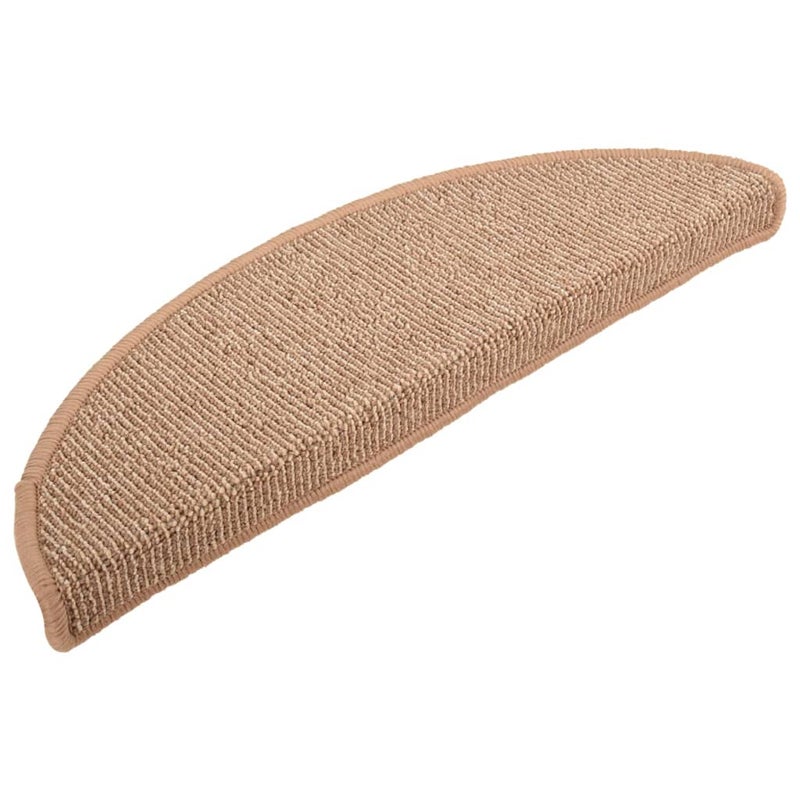 Maty na schody 15 szt. 56x17x3 cm Jasnobrązowe półokrągłe