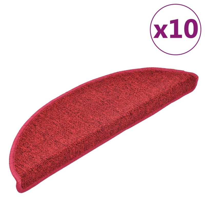 Maty na schody 10 szt. 56x17x3 cm Czerwone Półokrągłe