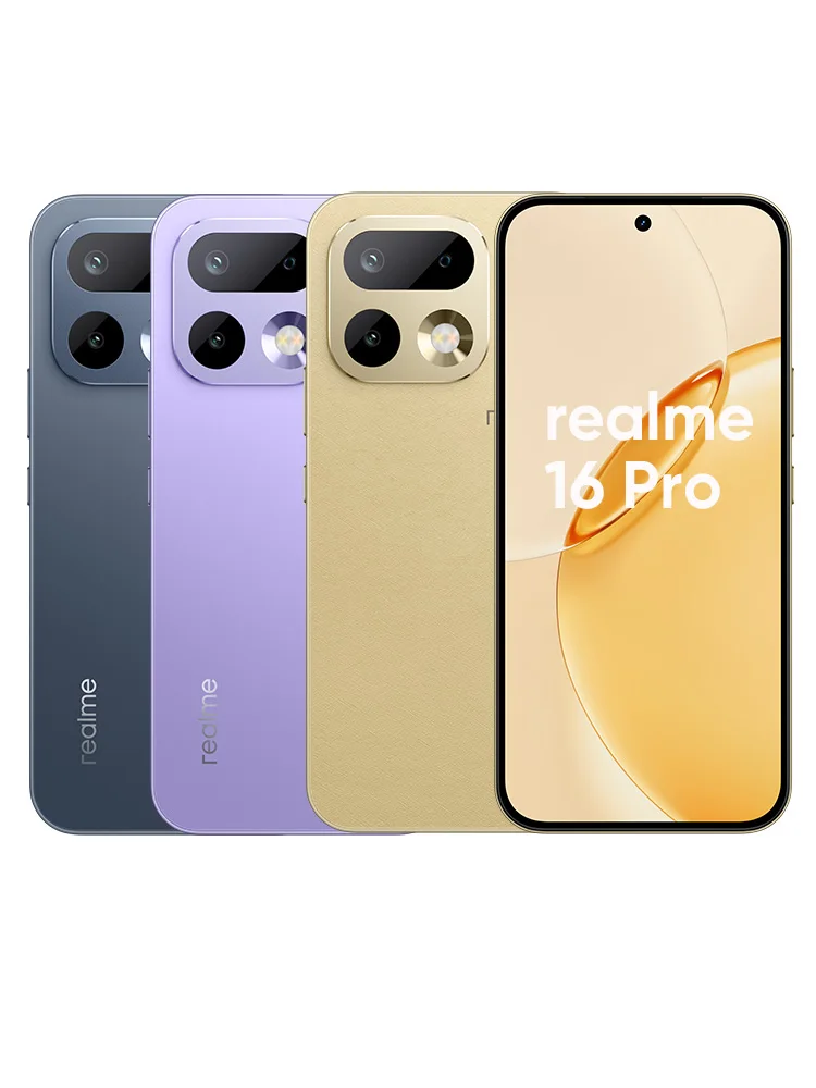 Smartfon Realme 16 pro 5G w wersji europejskiej, MediaTek Dimensity, aparat 200 MP, bateria 6500 mAh, ekran AMOLED 120 Hz. 8GB+256GB Master Gold