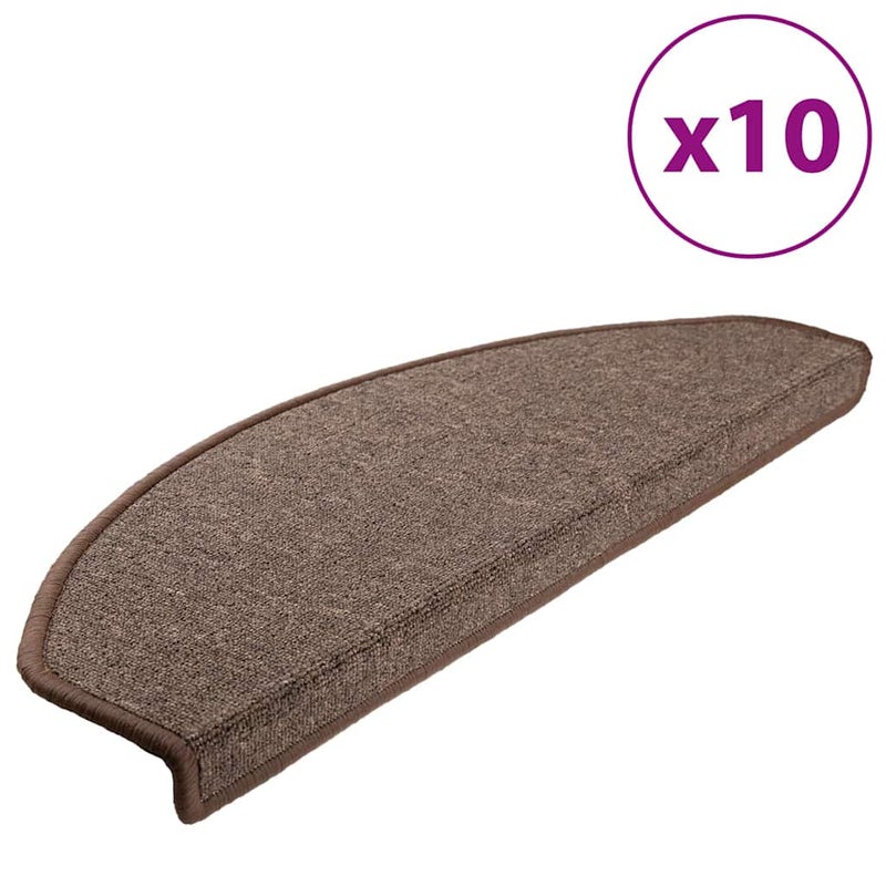 Maty na schody 10 szt. 65x24x4 cm Brąz kawowy Półokrągły Duży